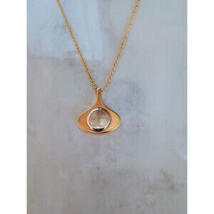 Vintage 1976 Avon New Dimensions Modernist Mixed Metal Pendant Necklace